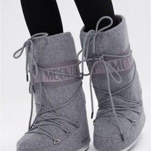 Moon Boot Icon Felt Boots Grey | Women’s EU 39/40 / US 8.5 -9 | Winter Après Ski